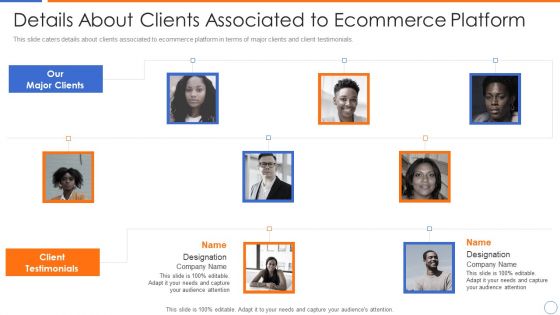 Ecommerce Platforms Fundraising Pitch Deck For Investors Details About Clients Associated To Ecommerce Platform Graphics PDF