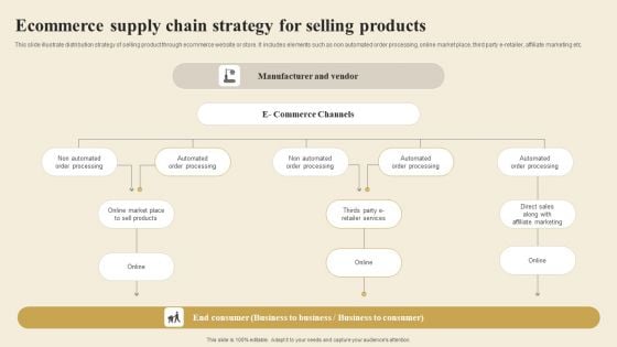 Ecommerce Supply Chain Strategy For Selling Products Themes PDF