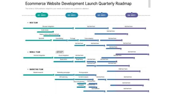 Ecommerce Website Development Launch Quarterly Roadmap Background
