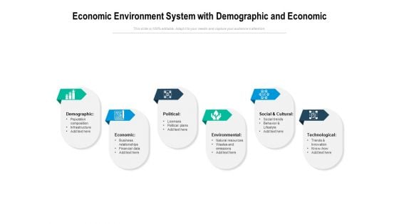 Economic Environment System With Demographic And Economic Ppt PowerPoint Presentation Gallery Elements PDF
