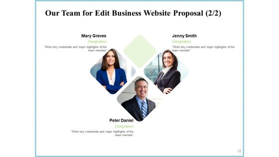 Edit Business Website Proposal Ppt PowerPoint Presentation Complete Deck With Slides Slide12