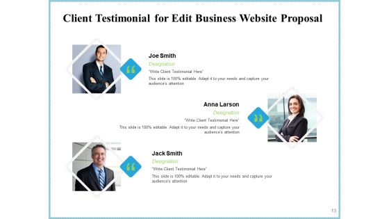 Edit Business Website Proposal Ppt PowerPoint Presentation Complete Deck With Slides Slide13