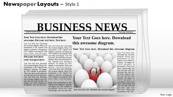 Editable Newspaper Slide Layout PowerPoint Themes