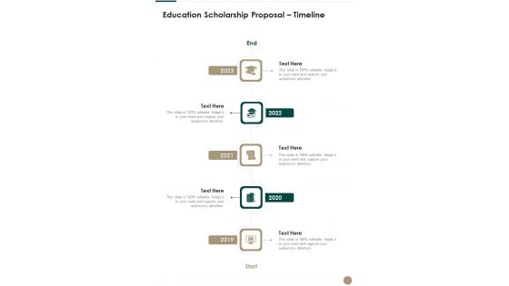 Education Scholarship Proposal Timeline One Pager Sample Example Document