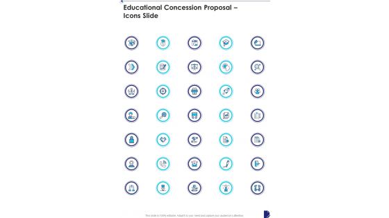 Educational Concession Proposal Icons Slide One Pager Sample Example Document Educational Concession Proposal Icons Slide One Pager Sample Example Document