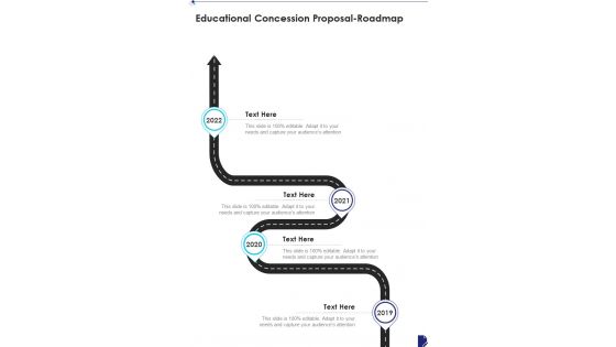 Educational Concession Proposal Roadmap One Pager Sample Example Document