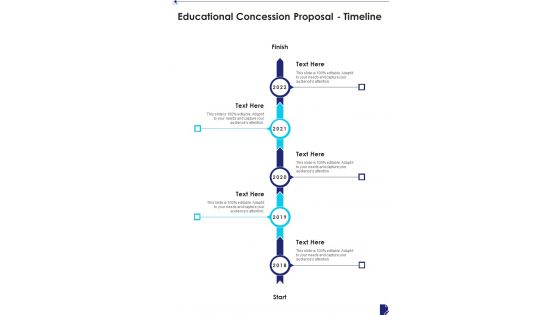 Educational Concession Proposal Timeline One Pager Sample Example Document