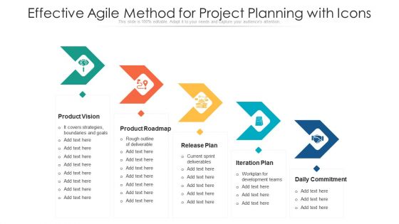 Effective Agile Method For Project Planning With Icons Ppt PowerPoint Presentation Professional Diagrams PDF