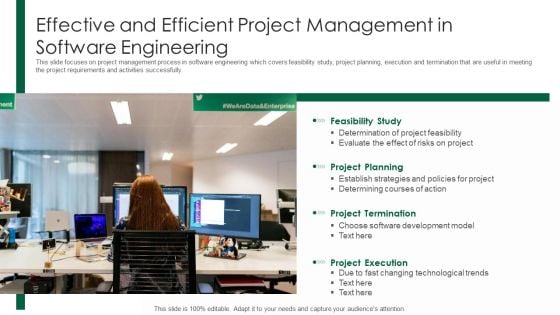 Effective And Efficient Project Management In Software Engineering Ppt PowerPoint Presentation File Visuals PDF