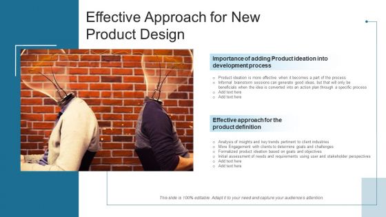 Effective Approach For New Product Design Ppt PowerPoint Presentation Gallery Templates PDF