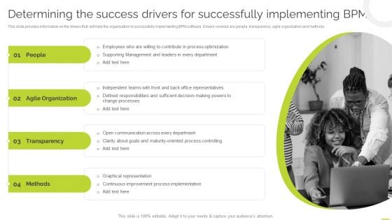 Effective BPM Tool For Business Process Management Determining The Success Drivers For Successfully Implementing BPM Slides PDF