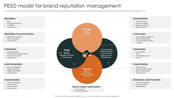 Effective Brand Reputation Management Peso Model For Brand Reputation Management Clipart PDF