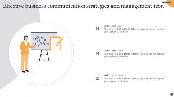 Effective Business Communication Strategies And Management Icon Clipart PDF