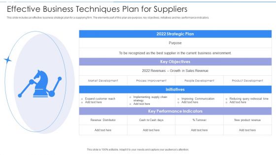Effective Business Techniques Plan For Suppliers Ppt PowerPoint Presentation Professional Design Ideas PDF