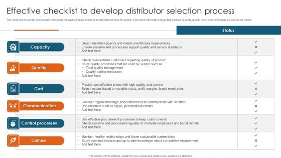 Effective Checklist To Develop Distributor Selection Process Clipart PDF Effective Checklist To Develop Distributor Selection Process Clipart PDF