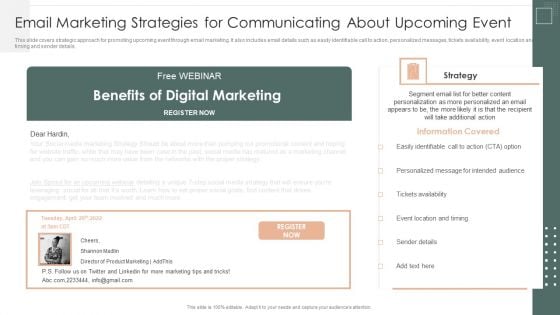 Effective Company Event Communication Tactics Email Marketing Strategies For Communicating Graphics PDF