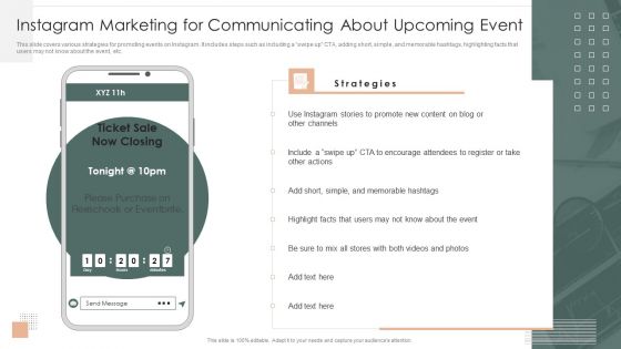 Effective Company Event Communication Tactics Instagram Marketing For Communicating Clipart PDF