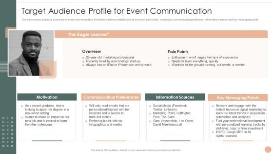 Effective Company Event Communication Tactics Target Audience Profile For Event Communication Rules PDF