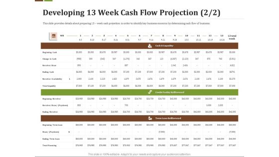 Effective Corporate Turnaround Management Developing 13 Week Cash Flow Projection Liquidity Structure PDF