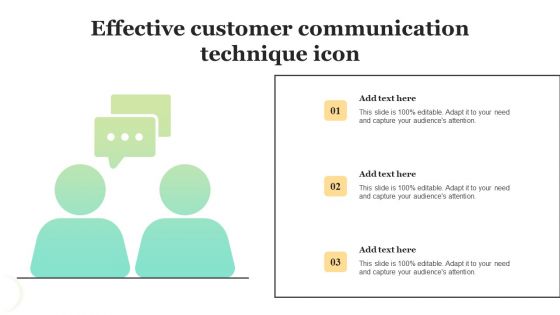 Effective Customer Communication Technique Icon Sample PDF