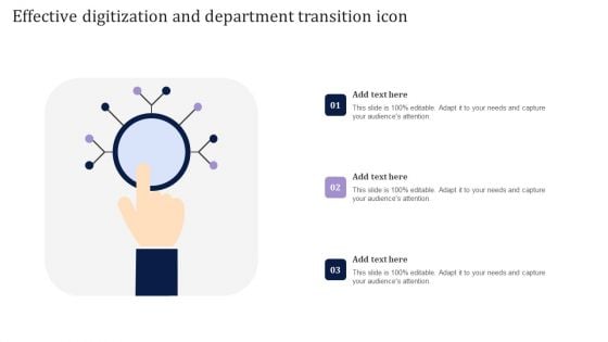 Effective Digitization And Department Transition Icon Ideas PDF