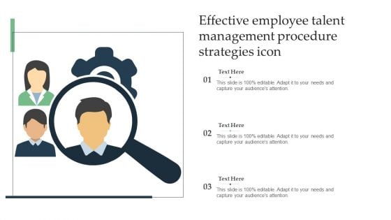 Effective Employee Talent Management Procedure Strategies Icon Icons PDF