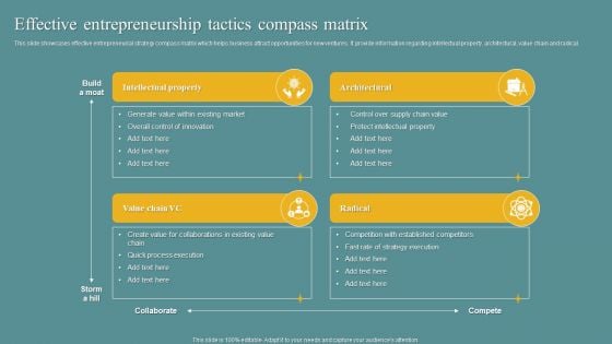 Effective Entrepreneurship Tactics Compass Matrix Sample PDF