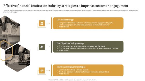 Effective Financial Institution Industry Strategies To Improve Customer Engagement Formats PDF