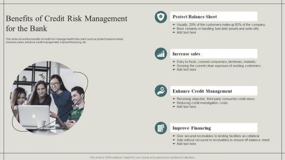 Effective Financial Risk Management Strategies Benefits Of Credit Risk Management For The Bank Elements PDF