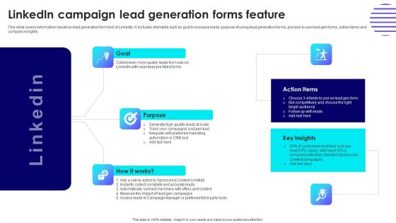 Effective Guide For Linkedin Promotion Strategies Linkedin Campaign Lead Generation Forms Feature Download PDF