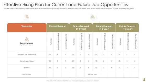 Effective Hiring Plan For Current And Future Job Opportunities Guidelines PDF