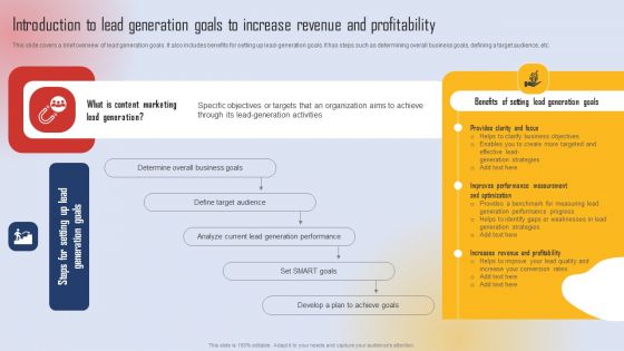 Effective Lead Generation For Higher Conversion Rates Introduction To Lead Generation Goals To Increase Icons PDF