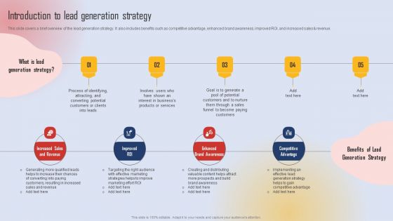 Effective Lead Generation For Higher Conversion Rates Introduction To Lead Generation Strategy Structure PDF