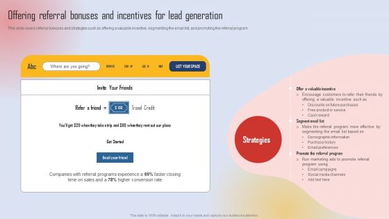 Effective Lead Generation For Higher Conversion Rates Offering Referral Bonuses And Incentives Mockup PDF