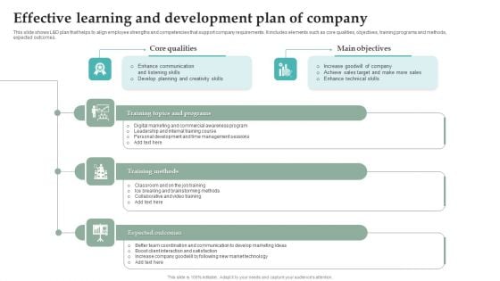 Effective Learning And Development Plan Of Company Background PDF