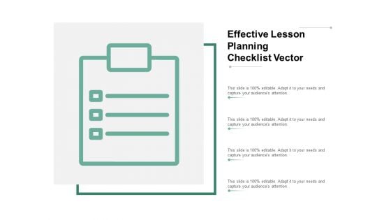 Effective Lesson Planning Checklist Vector Ppt PowerPoint Presentation Ideas Deck