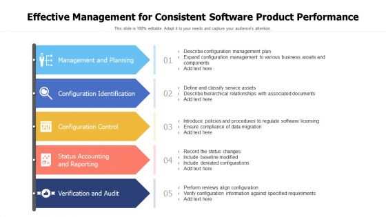 Effective Management For Consistent Software Product Performance Ppt PowerPoint Presentation File Example PDF