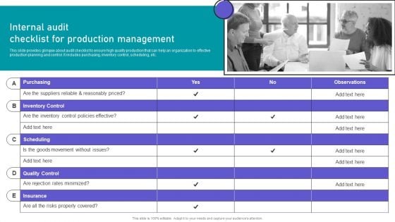 Effective Manufacturing Planning And Control Administration System Internal Audit Checklist Guidelines PDF