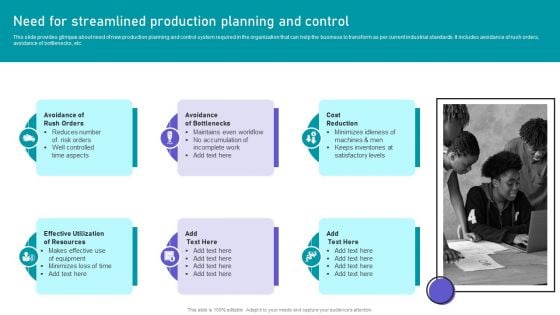 Effective Manufacturing Planning And Control Administration System Need For Streamlined Production Background PDF