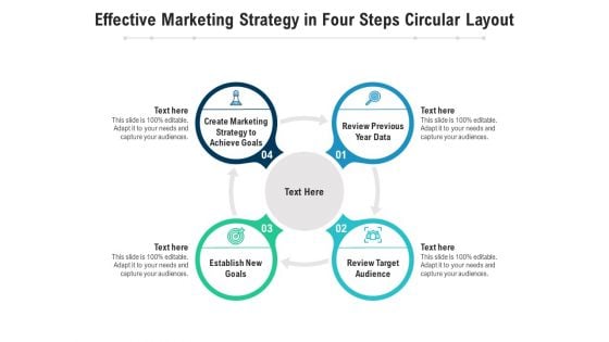 Effective Marketing Strategy In Four Steps Circular Layout Ppt PowerPoint Presentation File Ideas PDF