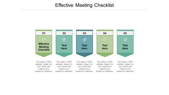 Effective Meeting Checklist Ppt PowerPoint Presentation Gallery Background Images Cpb