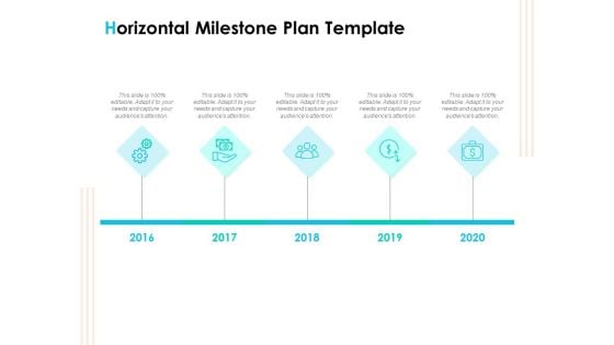 Effective Milestone Scheduling Approach Horizontal Milestone Plan Template Ppt PowerPoint Presentation Ideas Deck PDF