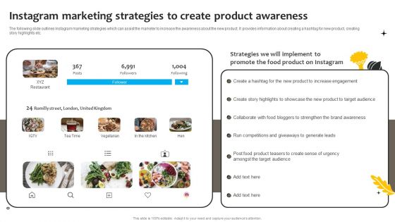 Effective Online And Offline Promotional Instagram Marketing Strategies To Create Product Awareness Information PDF