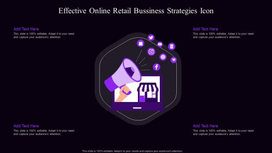 Effective Online Retail Bussiness Strategies Icon Structure PDF