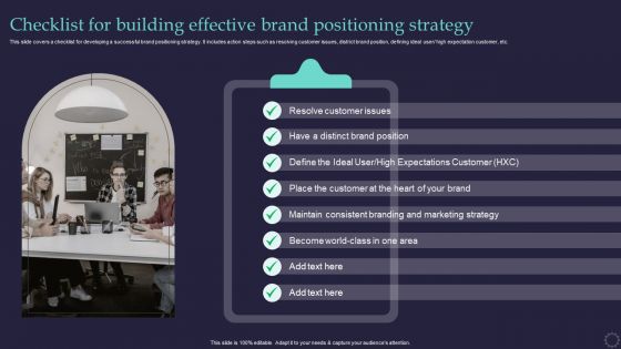 Effective Positioning Strategy Plan Checklist For Building Effective Brand Positioning Rules PDF