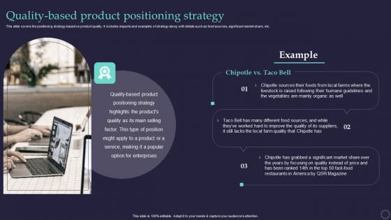 Effective Positioning Strategy Plan Quality Based Product Positioning Strategy Themes PDF