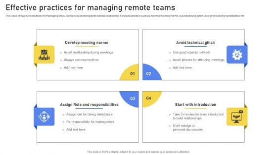 Effective Practices For Managing Remote Teams Designs PDF