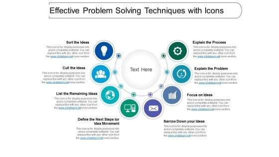 Effective Problem Solving Techniques With Icons Ppt PowerPoint Presentation Portfolio Example File