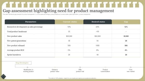 Effective Product Development Strategy Gap Assessment Highlighting Need For Product Management Guidelines PDF