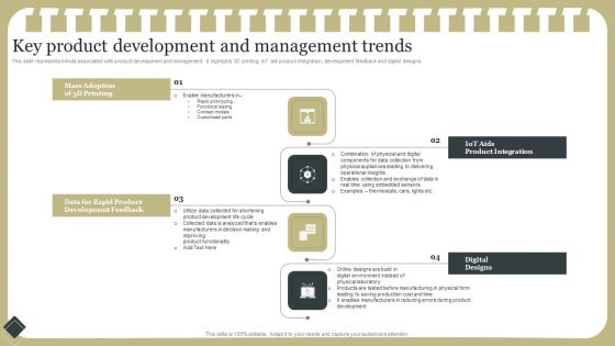 Effective Product Development Strategy Key Product Development And Management Trends Summary PDF